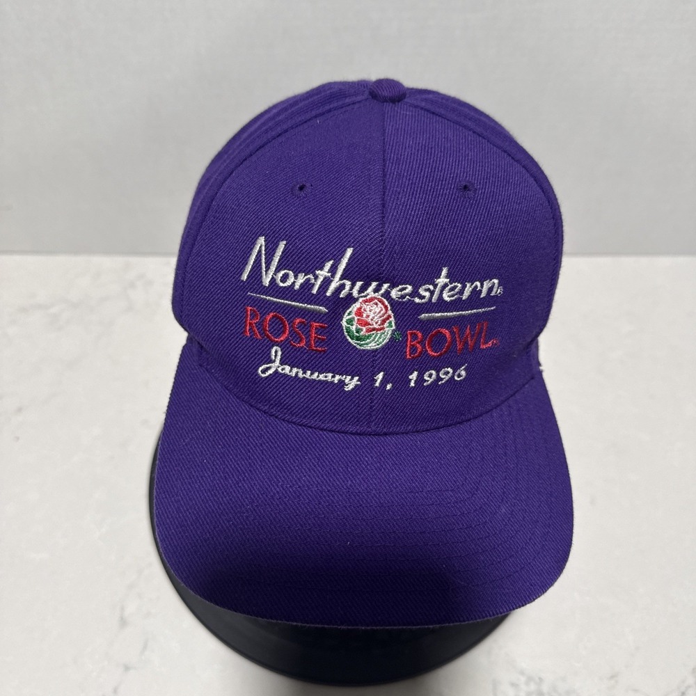 Vintage Northwestern Wildcats Hat Cap Snap Back NCAA Football Rose Bowl 1996 90s